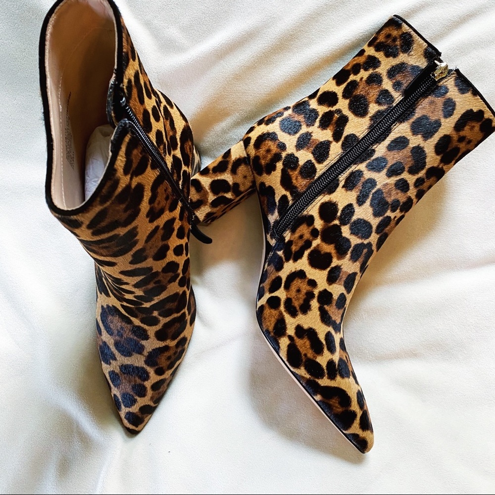 J Crew Sadie Boot in  Leopard Calf Hair EUC